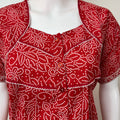 Red Bandhani Pure Cotton Nightgown