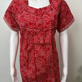 Red Bandhani Pure Cotton Nightgown