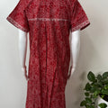 Red Bandhani Pure Cotton Nightgown