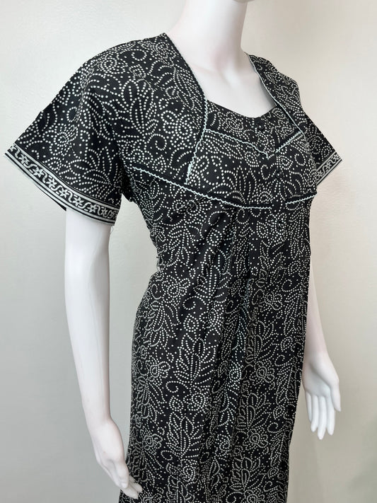 Black Pure Cotton Nighty Soft & Comfortable