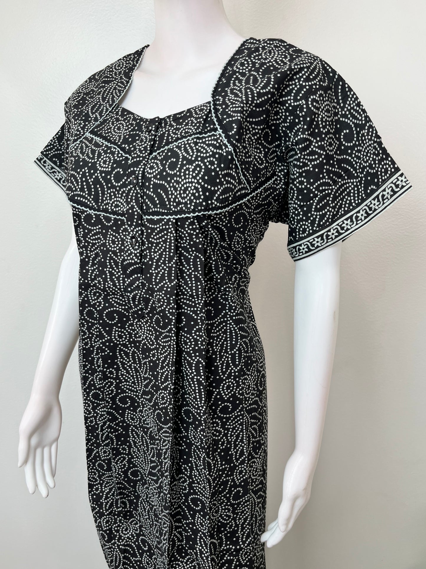 Black Pure Cotton Nighty Soft & Comfortable