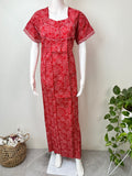 Red Bandhani Pure Cotton Nightgown