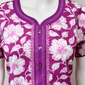 Purple Floral Printed 100% Cotton Nighty
