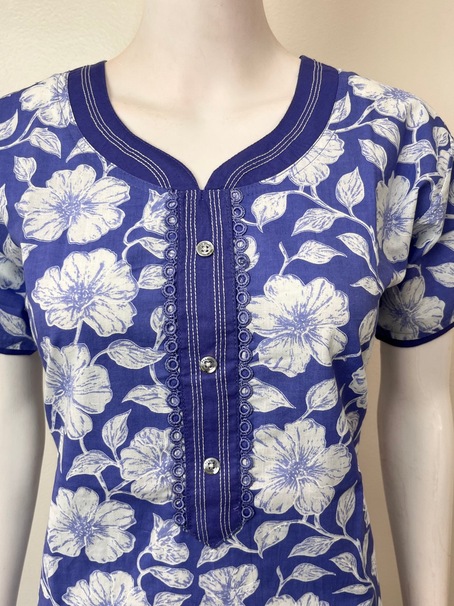 Lavender 100% Cotton Women's Nighty