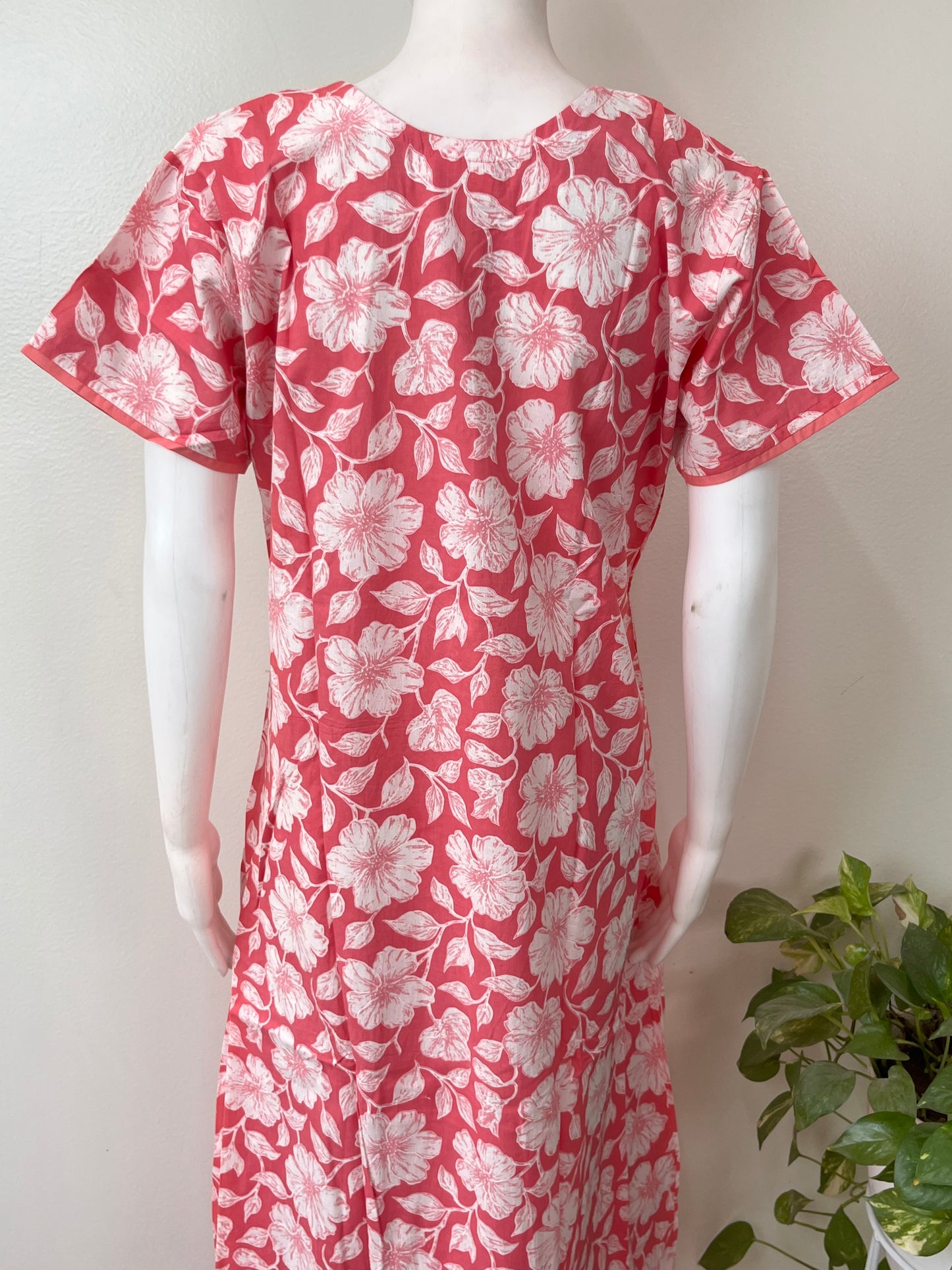 Pink A-Line Style Pure Cotton Nightgown