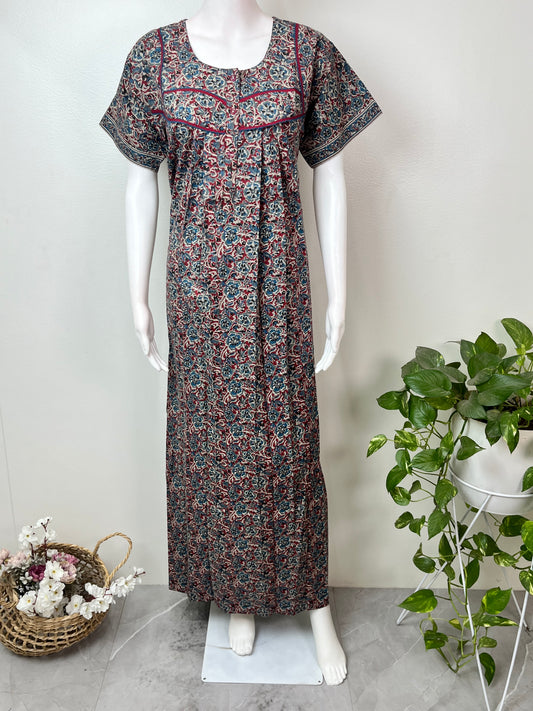 Maroon Pure Cotton Nighty Elegant & Breathable