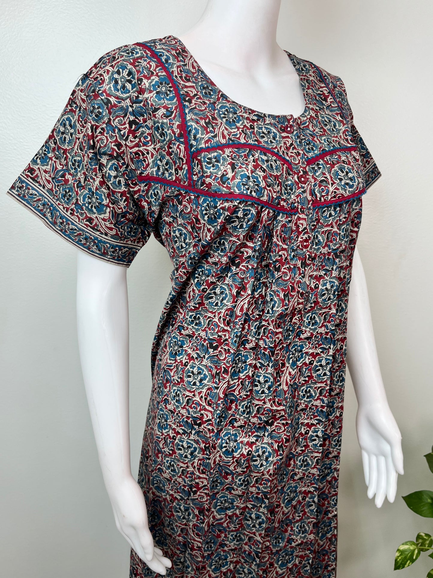 Maroon Pure Cotton Nighty Elegant & Breathable