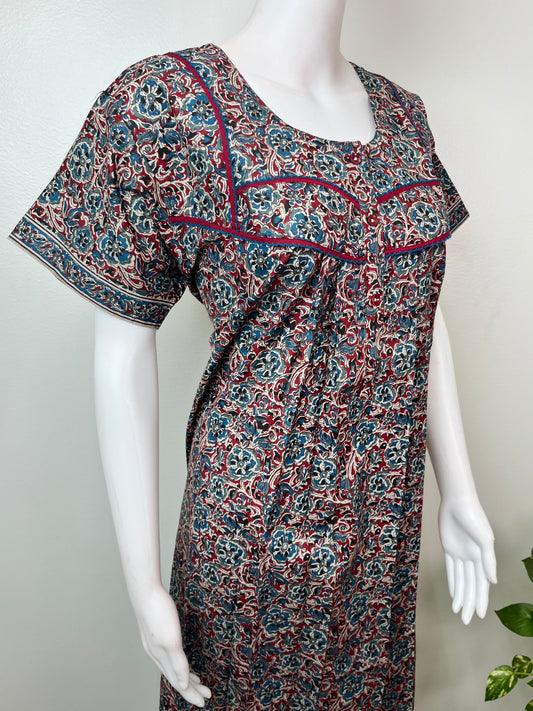 Maroon Pure Cotton Nighty Elegant & Breathable