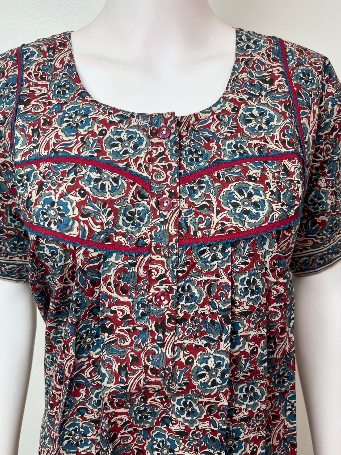 Maroon Pure Cotton Nighty Elegant & Breathable