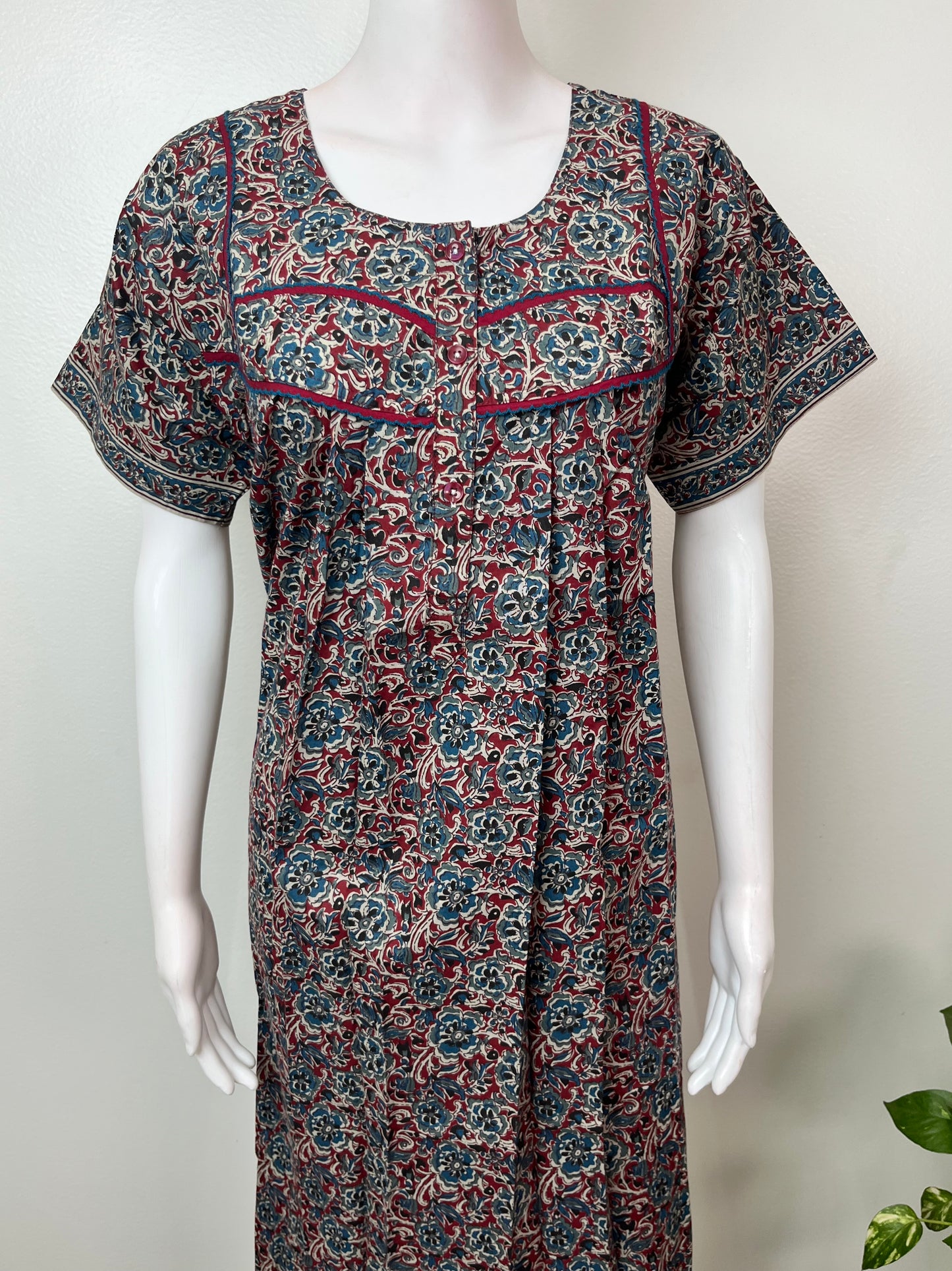 Maroon Pure Cotton Nighty Elegant & Breathable