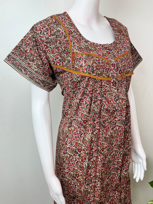 Mustard 100% Cotton Nightgown Soft & Comfortable