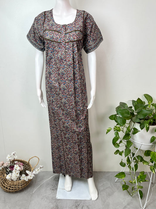 Kalamkari Printed 100% Cotton Nighty