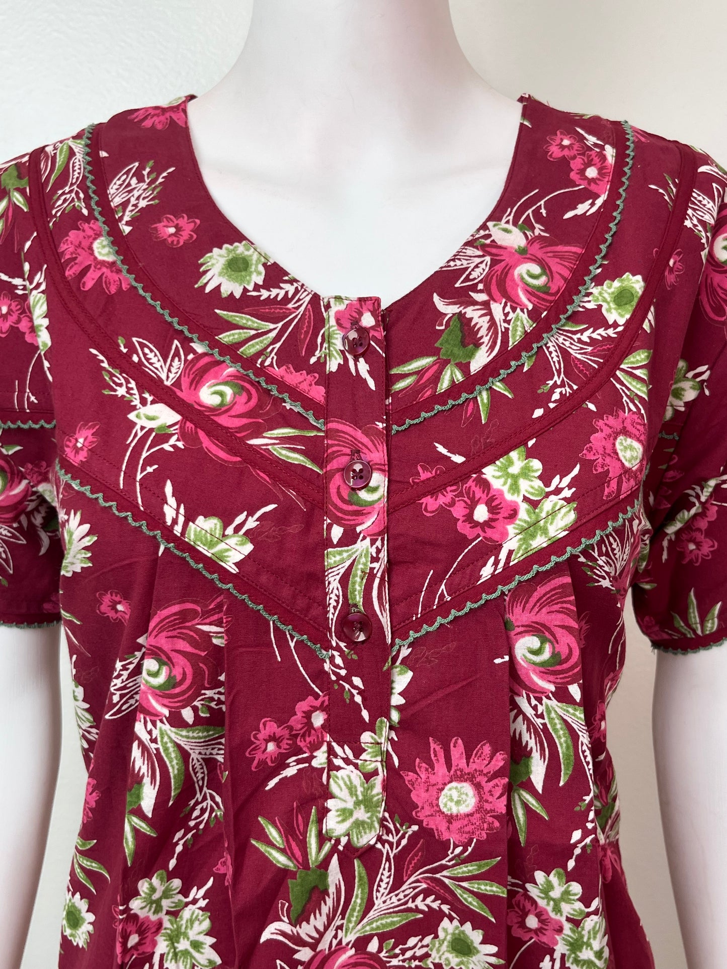 Maroon Pure Cotton Nighty Soft & Comfortable