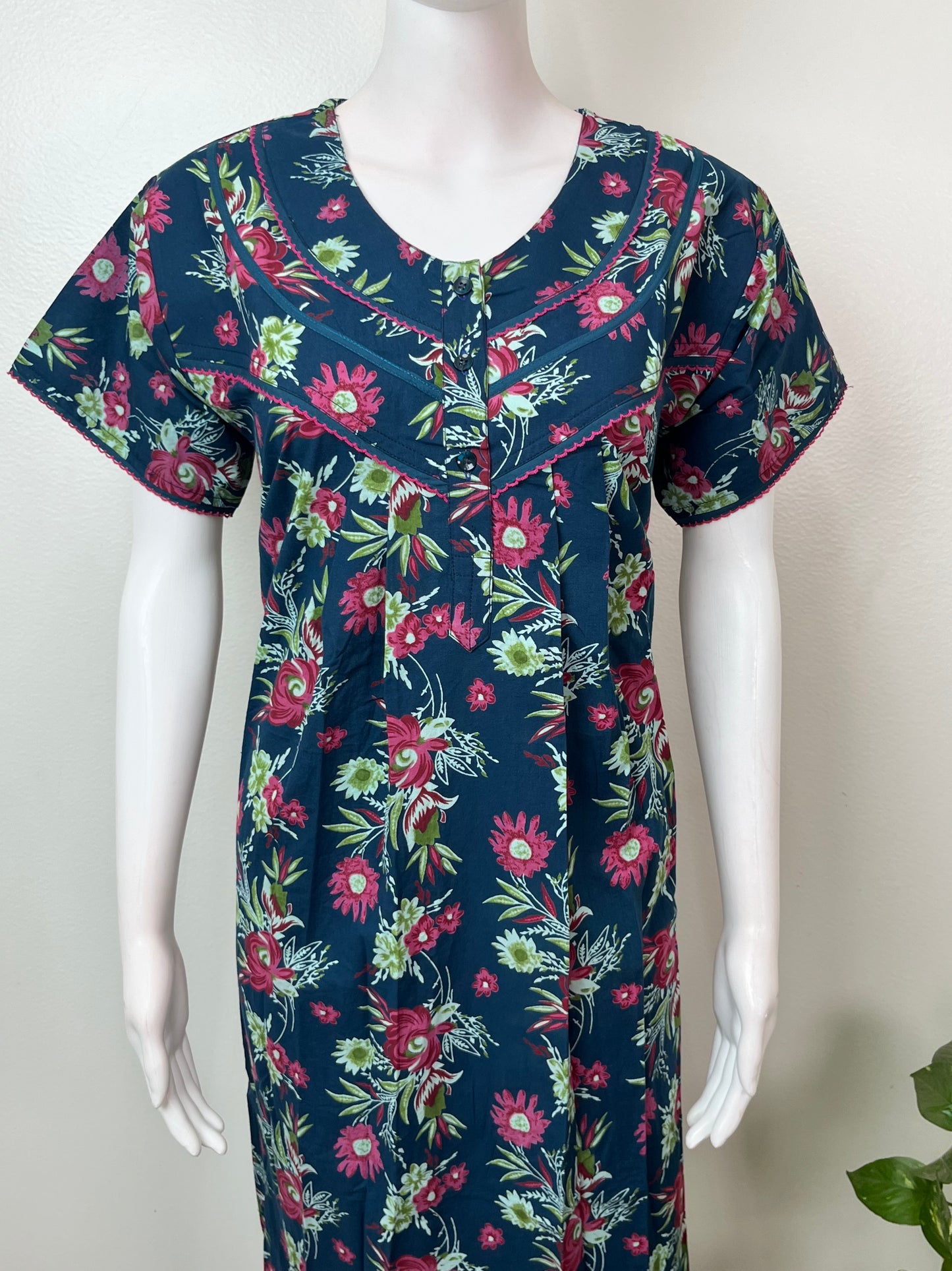 Royal Blue 100% Cotton Nightgown