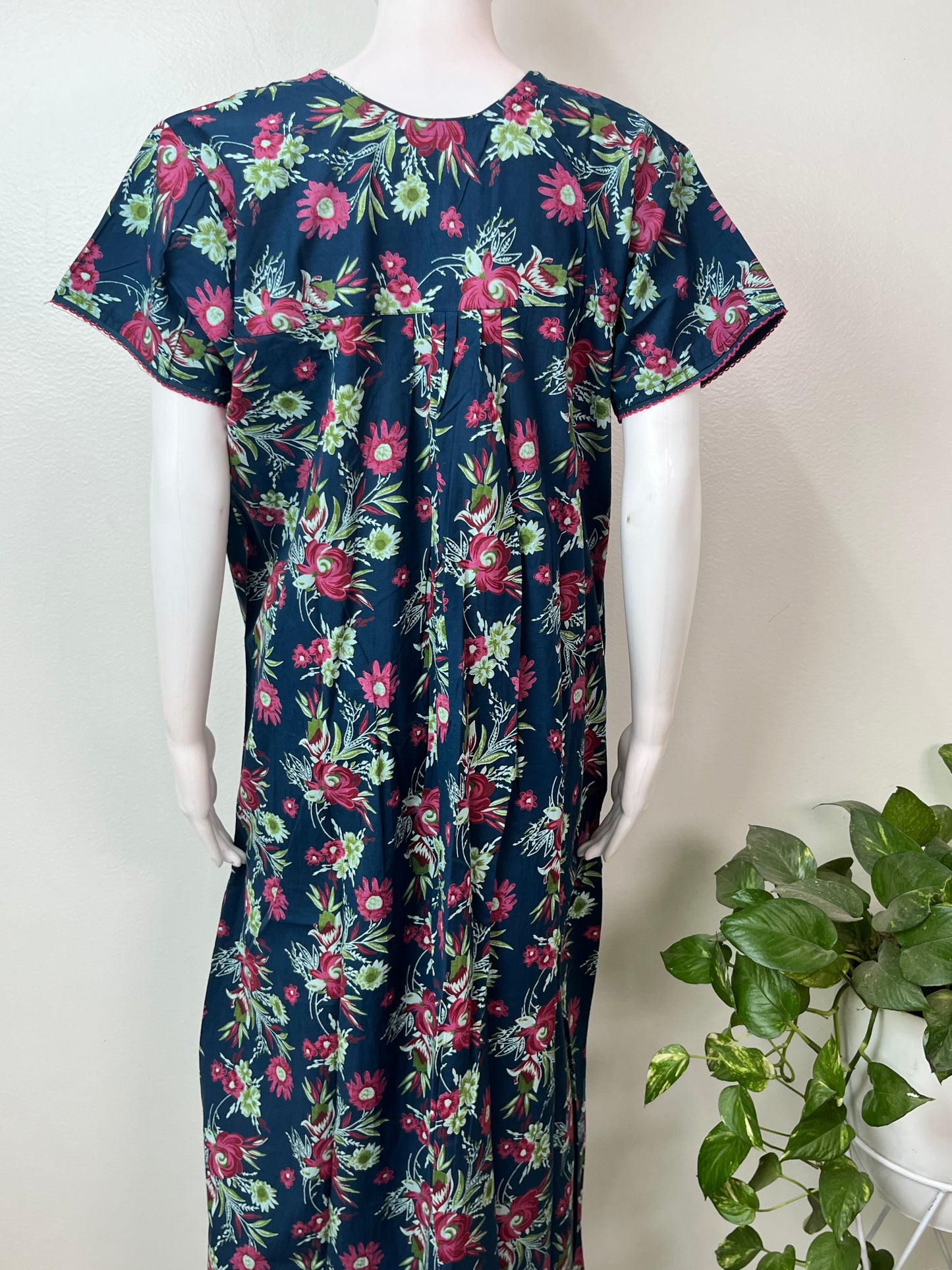 Royal Blue 100% Cotton Nightgown