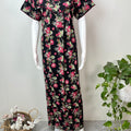 Black Pure Cotton Elegant & Breathable Nightgown