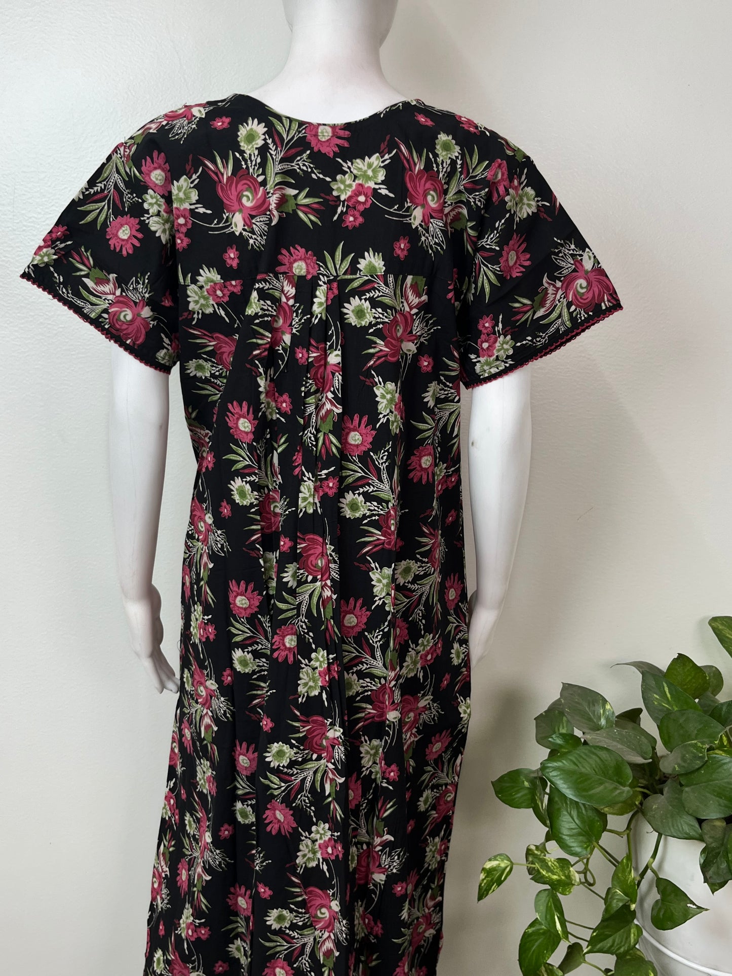 Black Pure Cotton Elegant & Breathable Nightgown