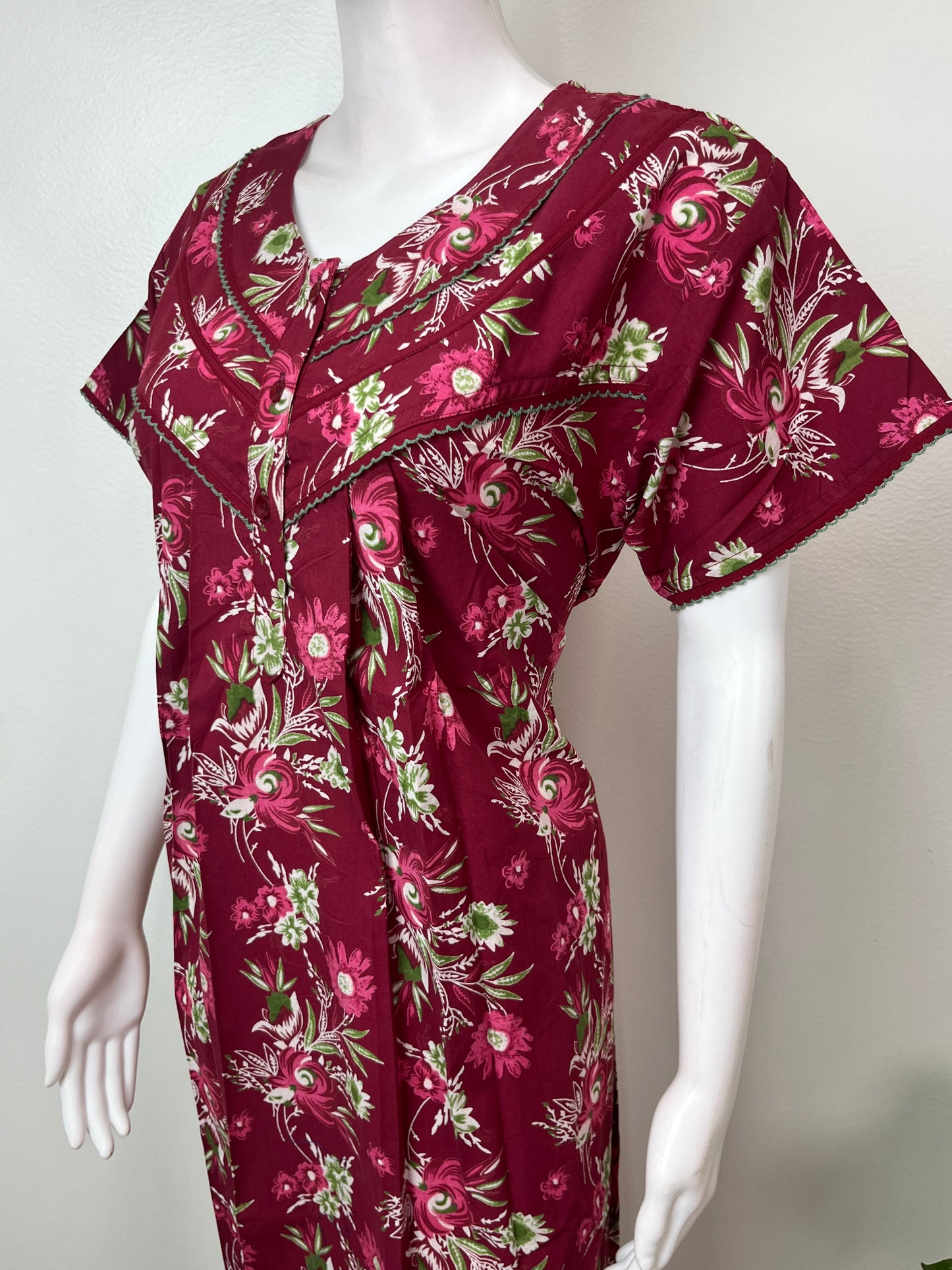 Maroon Pure Cotton Nighty Soft & Comfortable