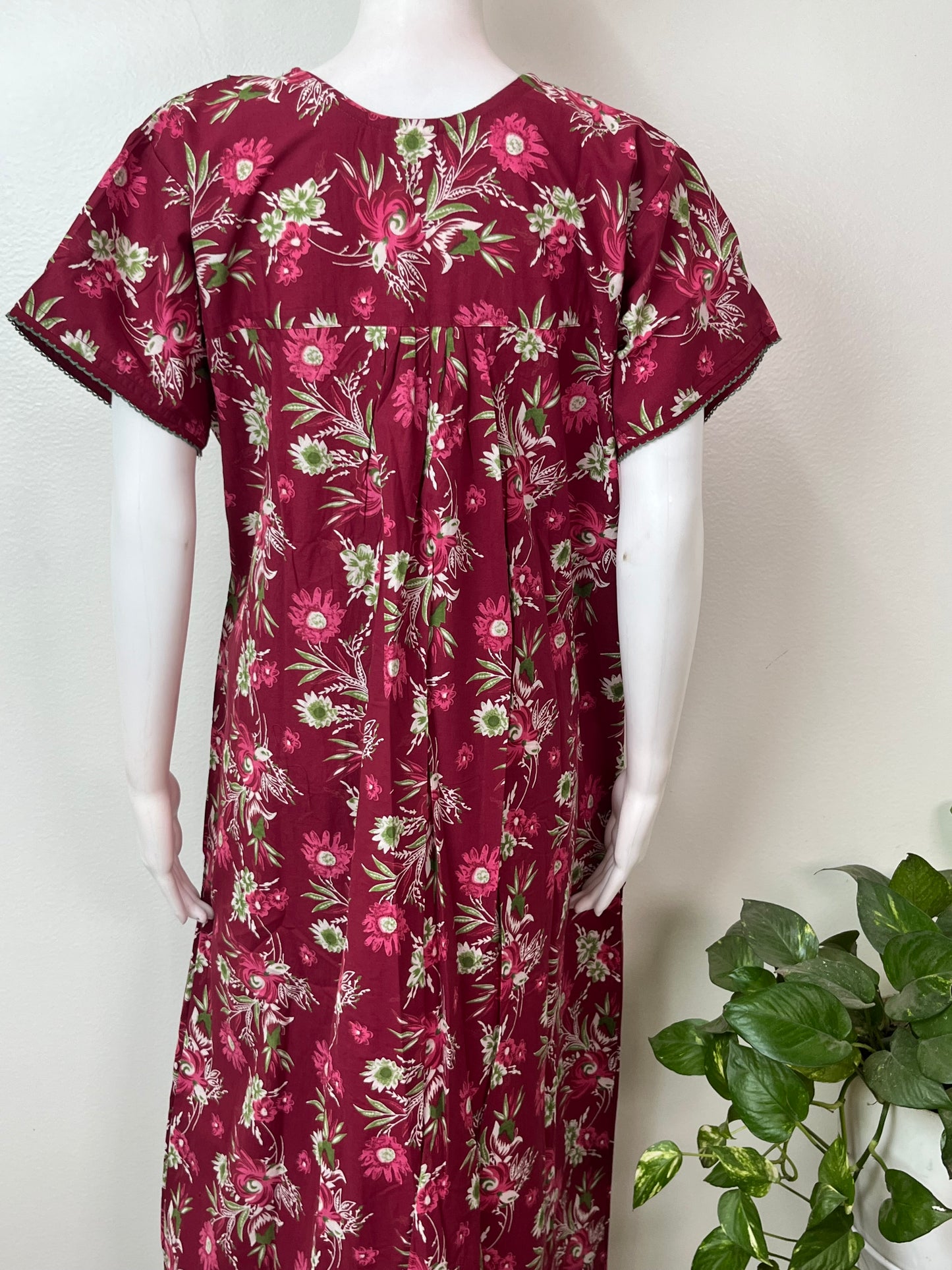 Maroon Pure Cotton Nighty Soft & Comfortable