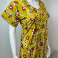 Yellow Floral Printed 100% Cotton Nightgown