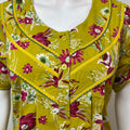 Yellow Floral Printed 100% Cotton Nightgown