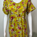Yellow Floral Printed 100% Cotton Nightgown