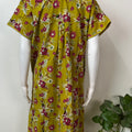 Yellow Floral Printed 100% Cotton Nightgown