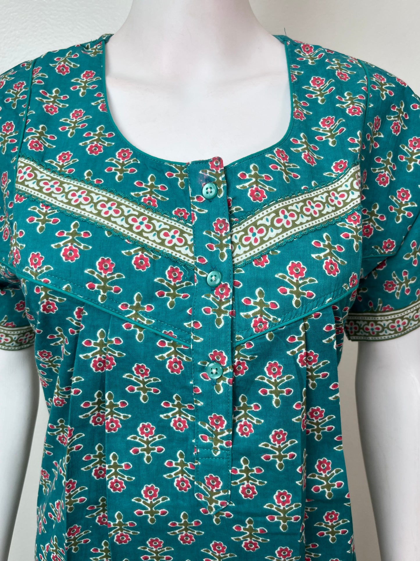 Teal 100% Cotton Nighty for Women