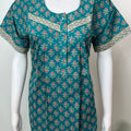 Teal 100% Cotton Nighty for Women