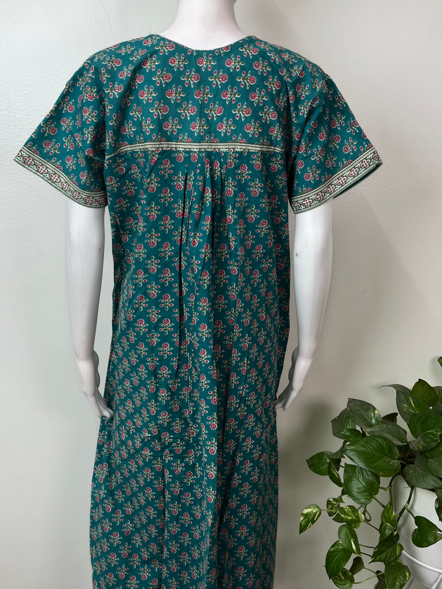 Teal 100% Cotton Nighty for Women