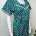 Teal 100% Cotton Nighty for Women