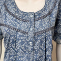 Gray Pleated Style 100% Cotton Nightgown