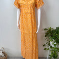 Yellow Pleated Style 100% Cotton Nightgown