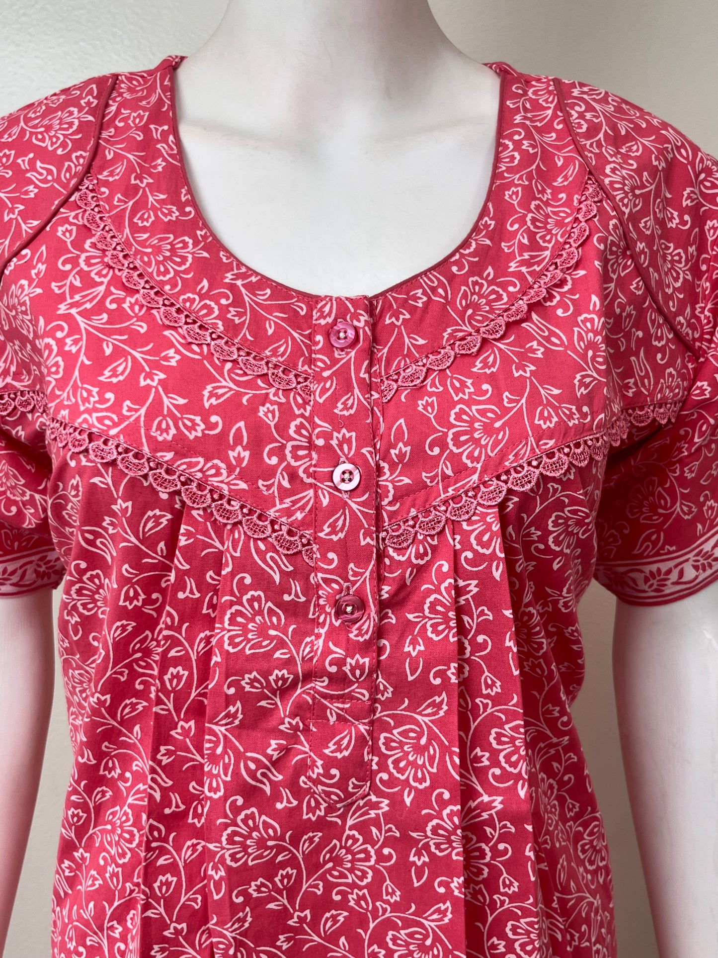 Hot Pink Pure Cotton Nighty Elegant & Breathable