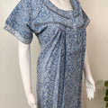 Gray Pleated Style 100% Cotton Nightgown