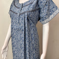 Gray Pleated Style 100% Cotton Nightgown