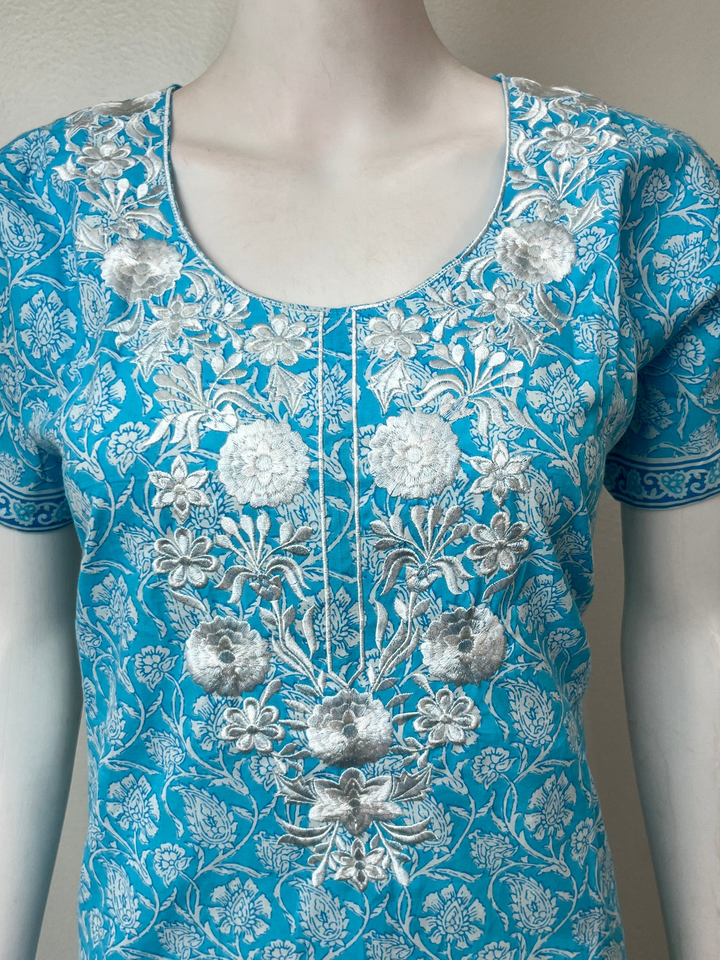 Aqua Blue Pure Cotton Nighty Soft & Breathable