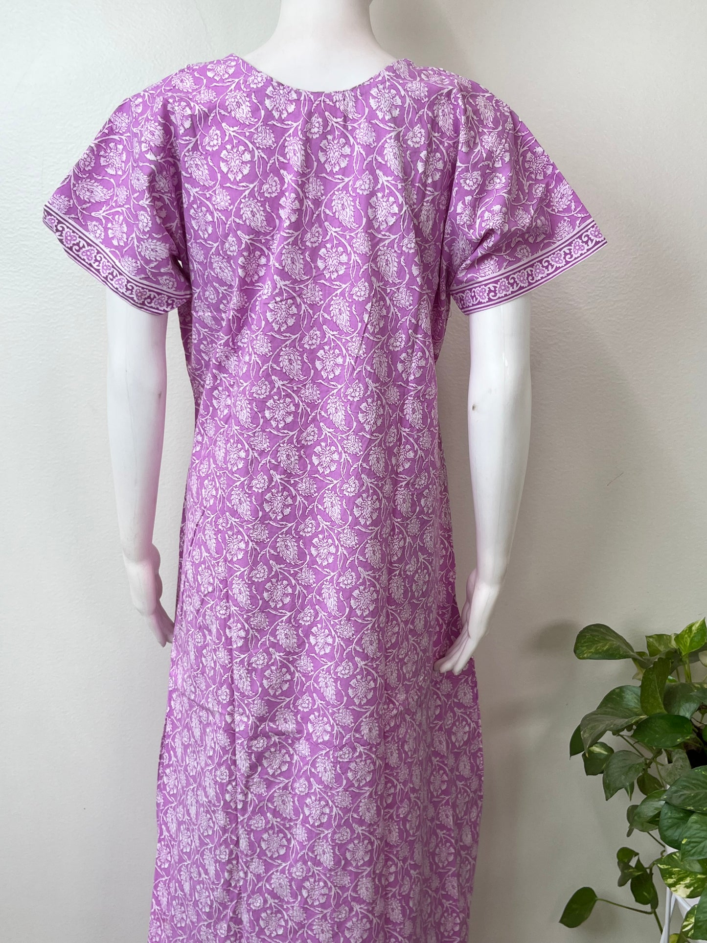 Lavender Pure Cotton Women's Nightgown