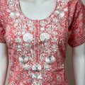 Peach Elegant Embroidered Pure Cotton Nightgown