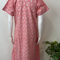 Peach Elegant Embroidered Pure Cotton Nightgown
