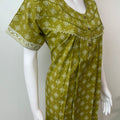 Olive Green Pure Cotton Nightgown for Women