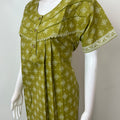 Olive Green Pure Cotton Nightgown for Women