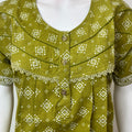 Olive Green Pure Cotton Nightgown for Women