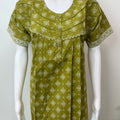 Olive Green Pure Cotton Nightgown for Women