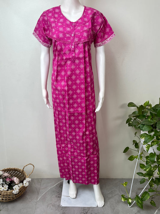 Hot Pink 100% Cotton Nightgown