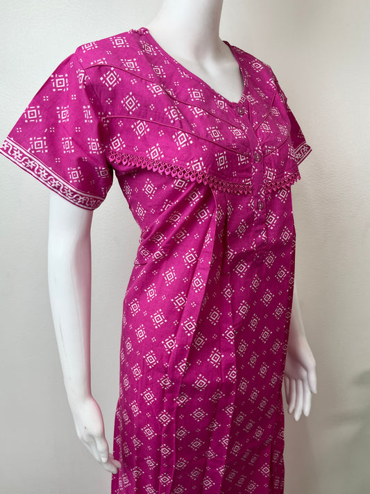 Hot Pink 100% Cotton Nightgown