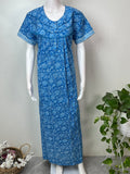Blue Pure Cotton Soft & Comfortable Nightgown
