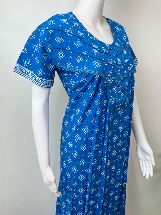 Royal Blue 100% Cotton Nighty Soft & Comfortable