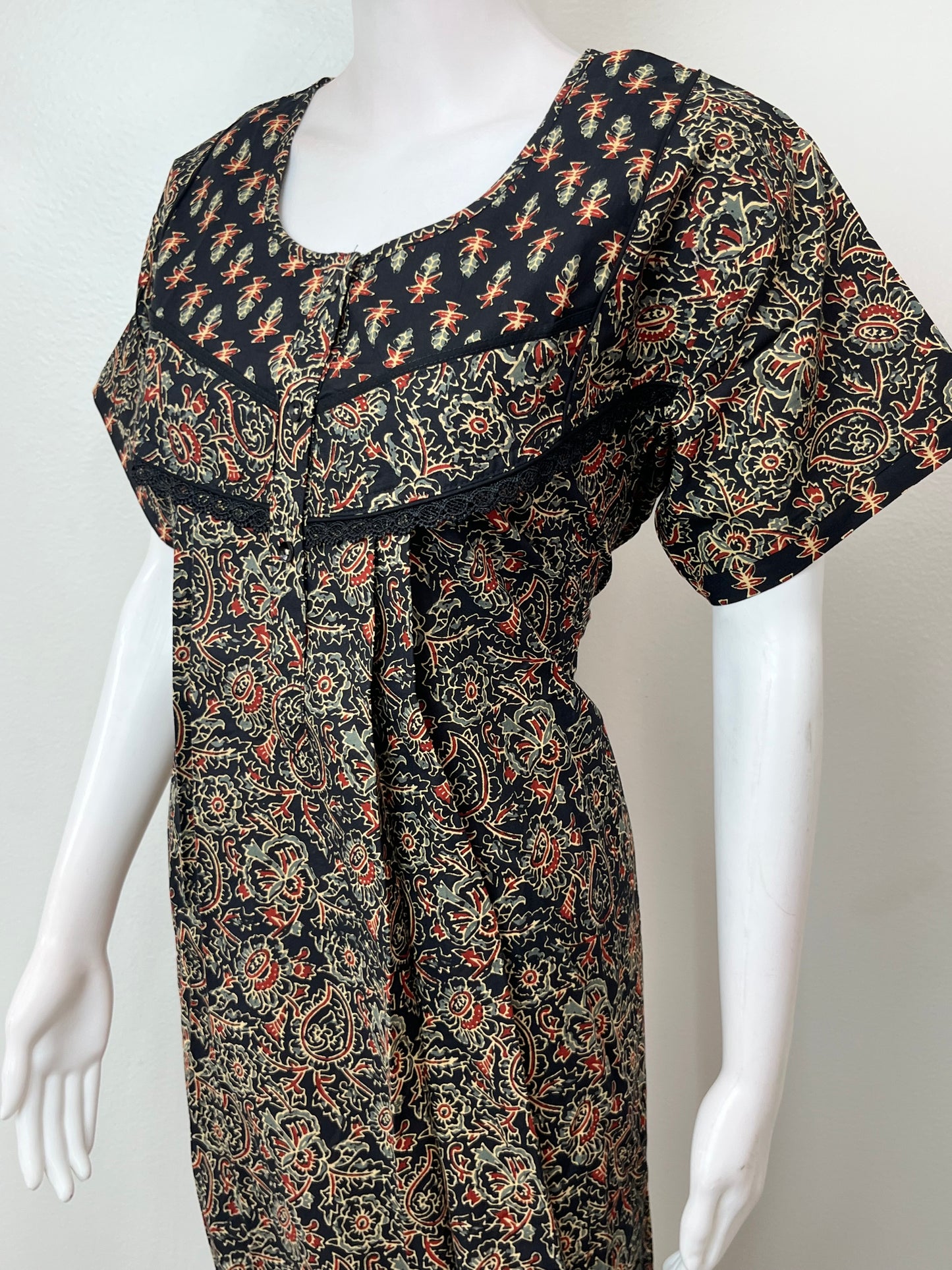 Black Pure Cotton Nighty Soft & Comfortable