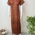 Maroon Pleated Style 100% Cotton Nightgown